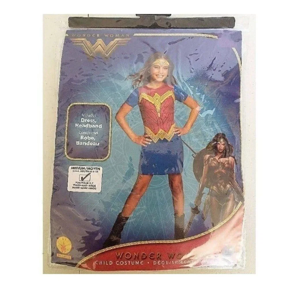 Wonder Woman Girls Costume M Halloween Costume DC Super Hero Medium NWT